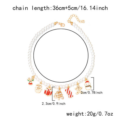 Cute Christmas Tree Snowflake Pendant Necklace