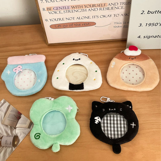 Anime Plush Card Holder Keychain Cute Mini Bag