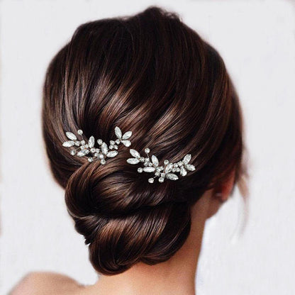 Sparkling Silver U-Shape Bridal Hair Pins Set