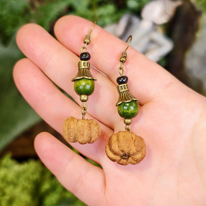 Bohemian Leaf Design Alloy Earrings with Natural Elements