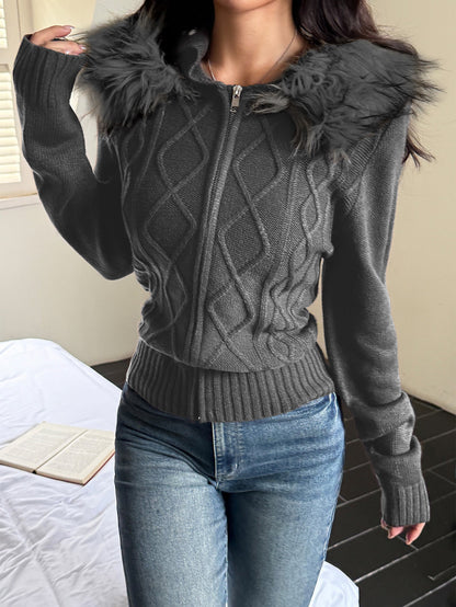Casual Plush Long Sleeve Hoodie for Women