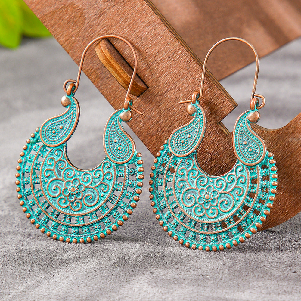 Trendy Geometric Alloy Earrings Set Vintage Bohemian Style