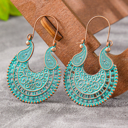 Trendy Geometric Alloy Earrings Set Vintage Bohemian Style