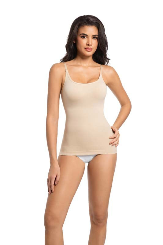 Seamless Knitted Shaper Tank Top With Adjustable Straps