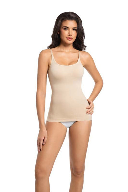 Seamless Knitted Shaper Tank Top With Adjustable Straps