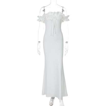 Elegant Off-Shoulder Ruffled Bodycon Dress