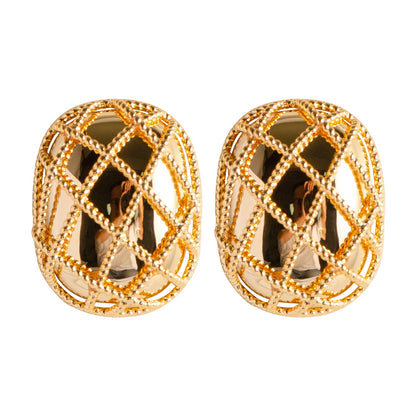 Geometric Hoop Earrings Stylish Copper Silver Plated