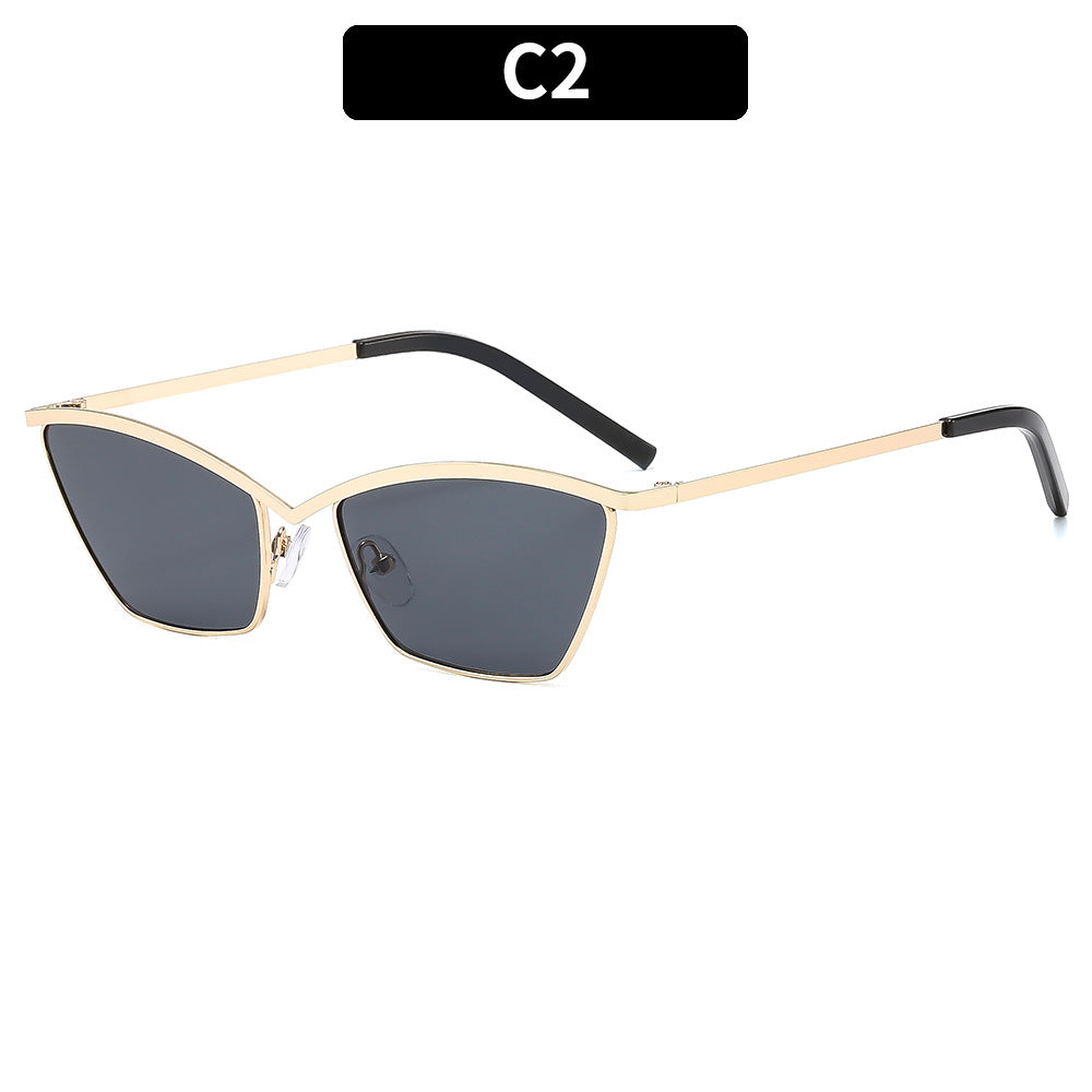 Trendy Irregular Metal Sunglasses Stylish UV400 Protection
