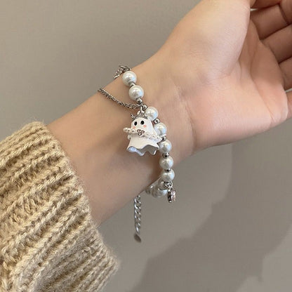 Halloween Cute Ghost Beaded Chain Bracelets