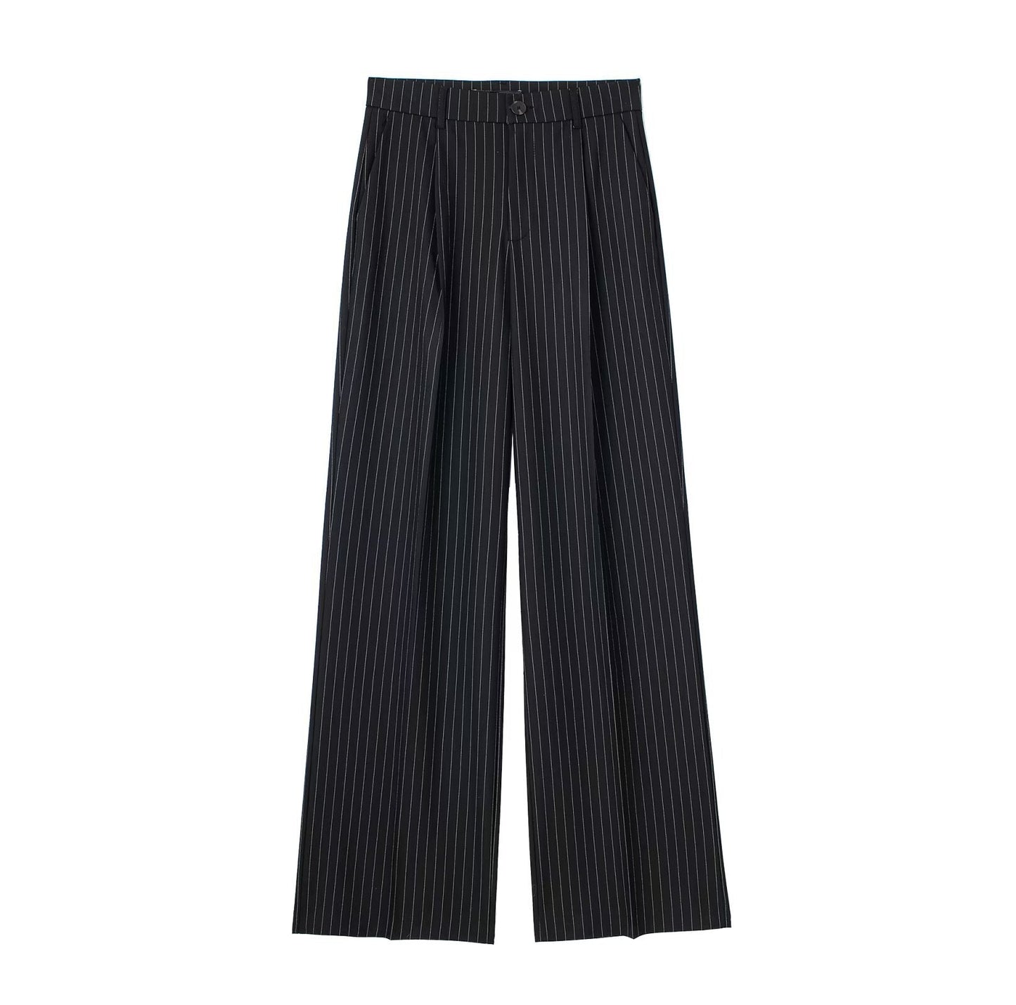 Casual High Waisted Pleated Loose Dress Pants