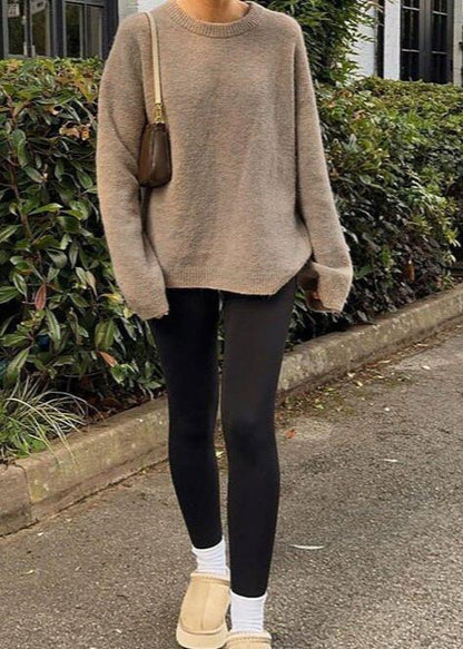 Oversized Knit Sweater Soft Breathable Fabric