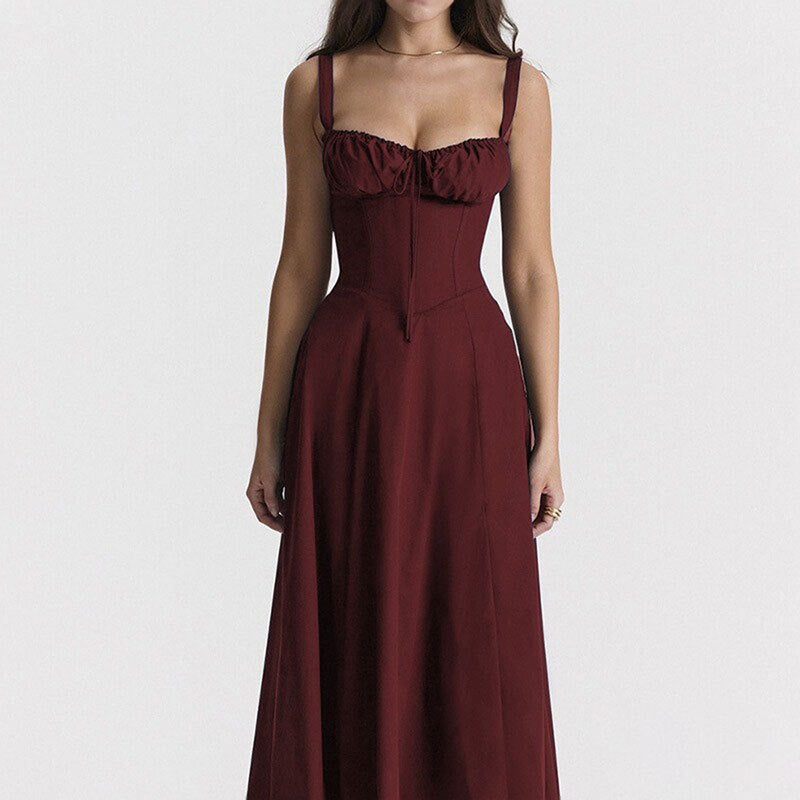 Floral Print Maxi Dress Gentle French Style Sleeveless Sundress