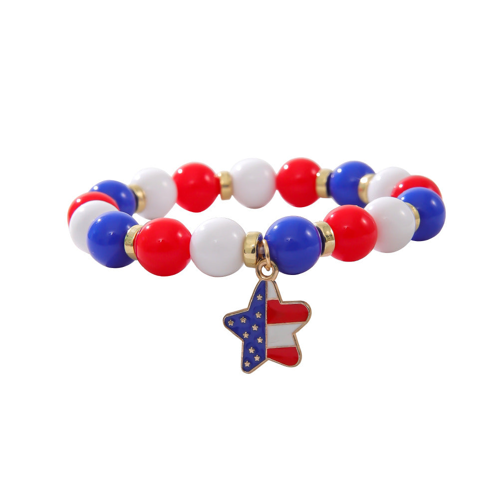 Stylish Star Pendant Love Beaded Bracelet