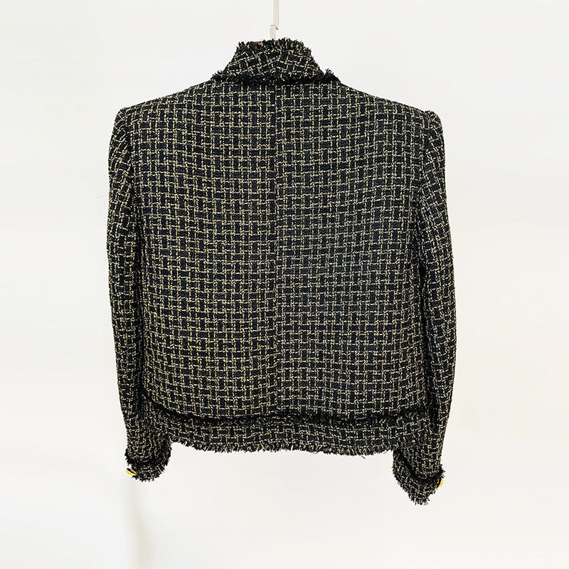 Fringe Tweed Cardigan Jacket Stylish Urban Wear
