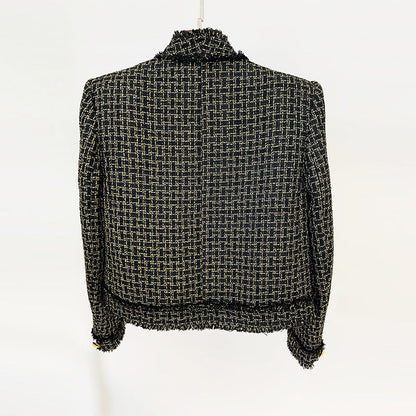 Fringe Tweed Cardigan Jacket Stylish Urban Wear