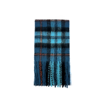 Fall Winter Classic Plaid Tassel Warm Scarf