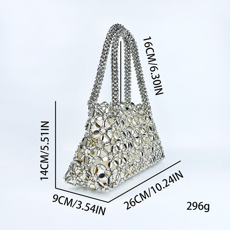 Hollow Out Sparkling Beads Handbags