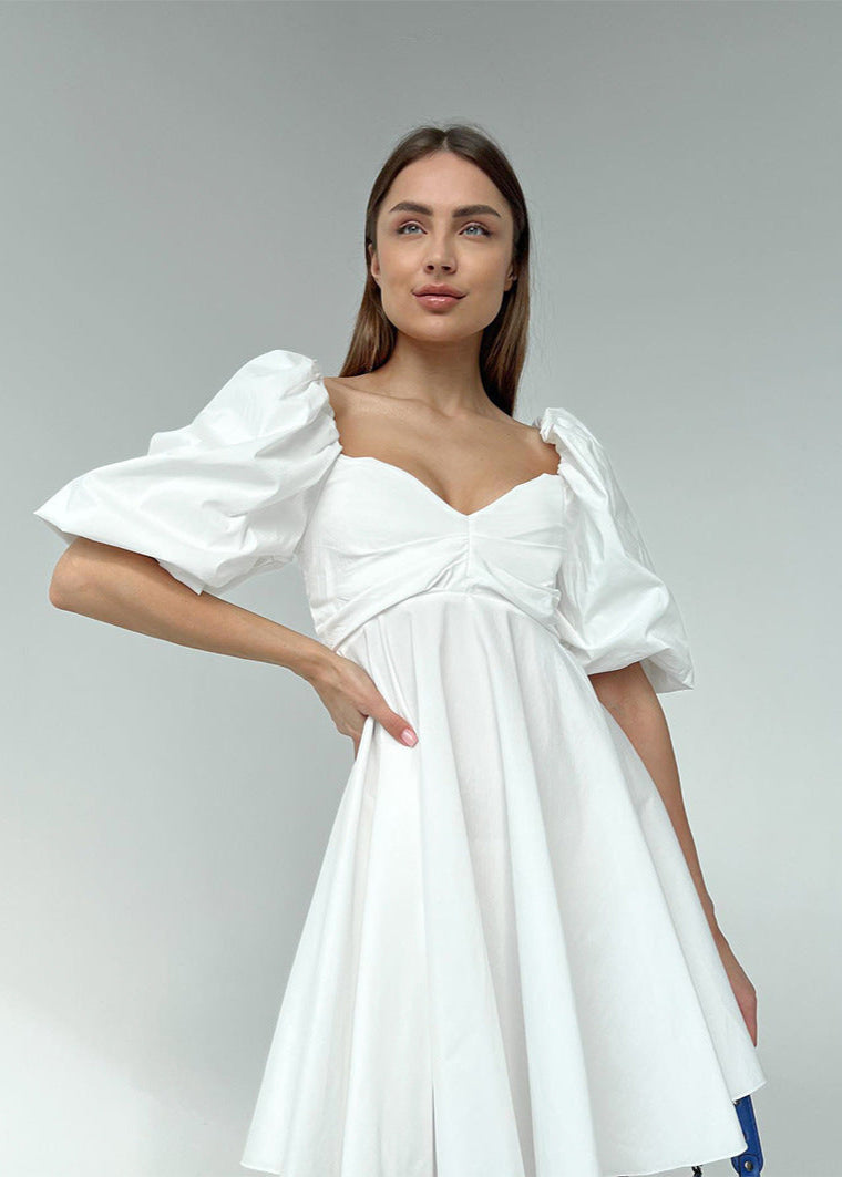 Mini Dress Contrast Panel Breathable Fabric