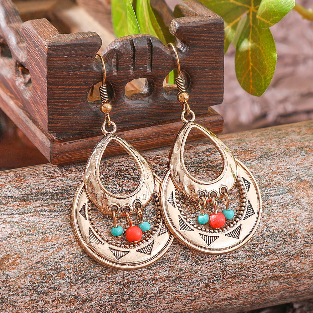 Bohemian Vintage Floral Tassel Earrings for Women