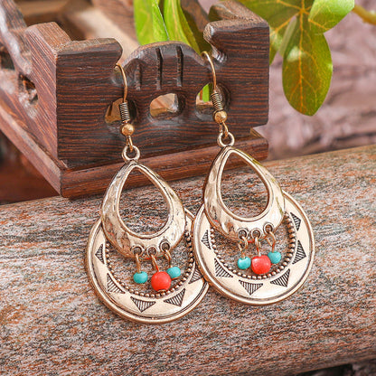 Bohemian Vintage Floral Tassel Earrings for Women
