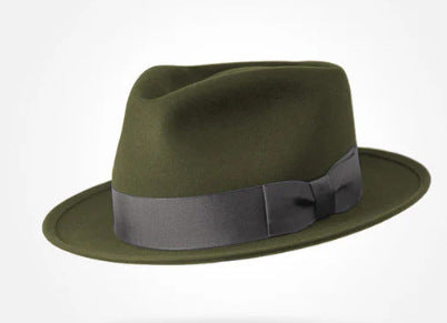 Classic Wool Felt Fedora Hat for Autumn and Winter