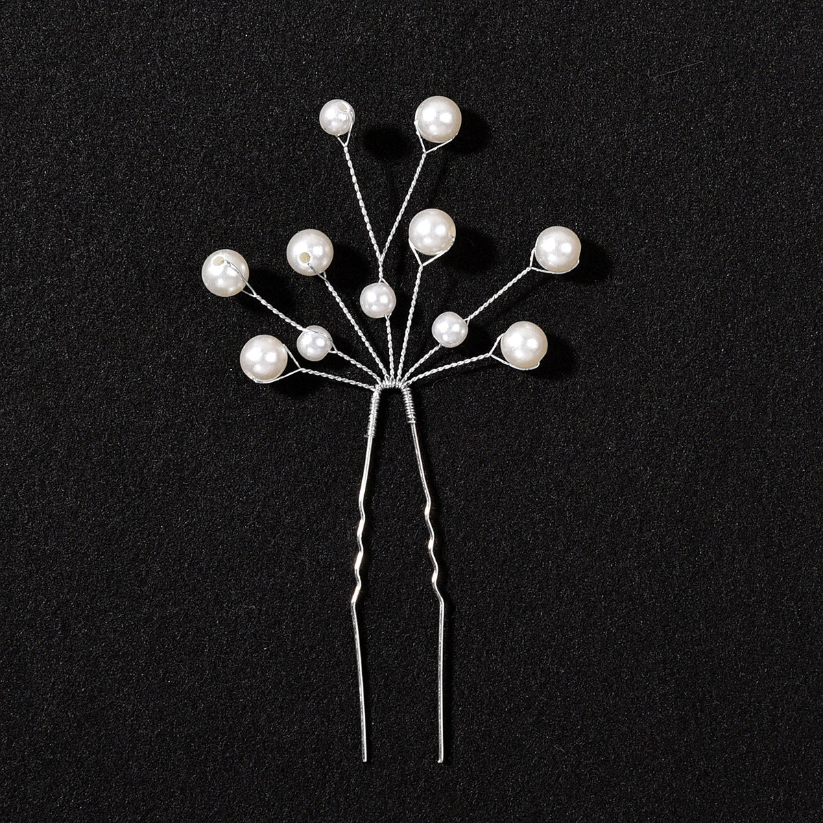 Bridal Pearl Flower Hairpin U-Shaped Hair Accessory for Wedding