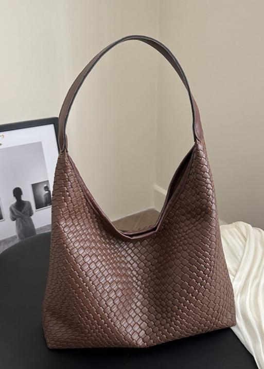 Woven Texture Hobo Shoulder Bag Soft Material