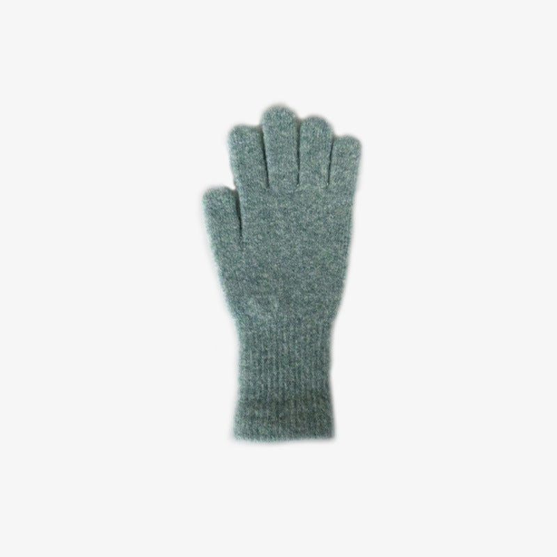 Solid Color Cute Plushed Knit Gloves