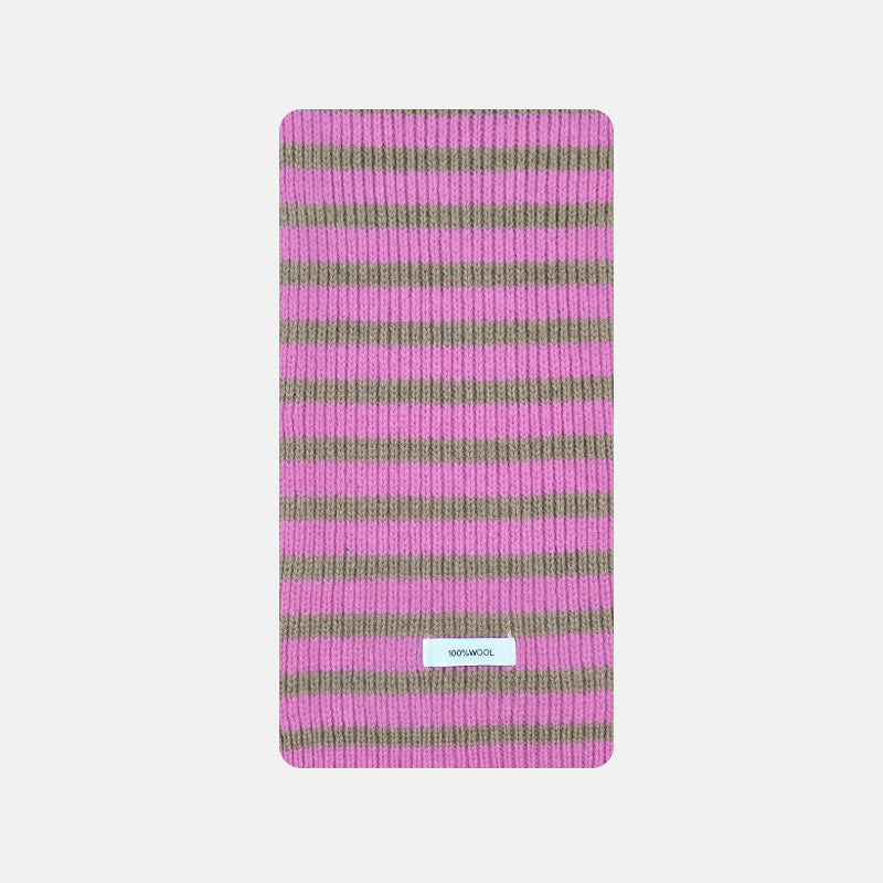 Plain Striped Wool Scarf Soft Warm Winter Neck Wrap