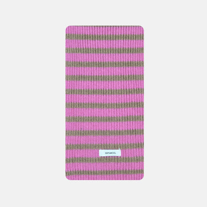 Plain Striped Wool Scarf Soft Warm Winter Neck Wrap