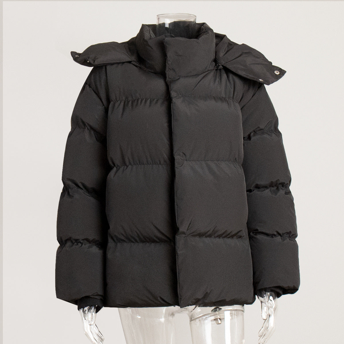 Women's Casual Hooded Cotton Jacket Solid Color Oversized Outerwear