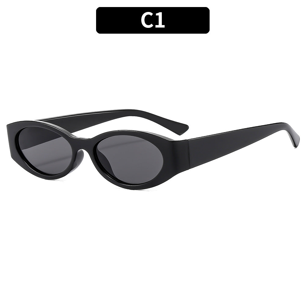 Trendy Oval Frame UV400 Sunglasses for Outdoor Activities
