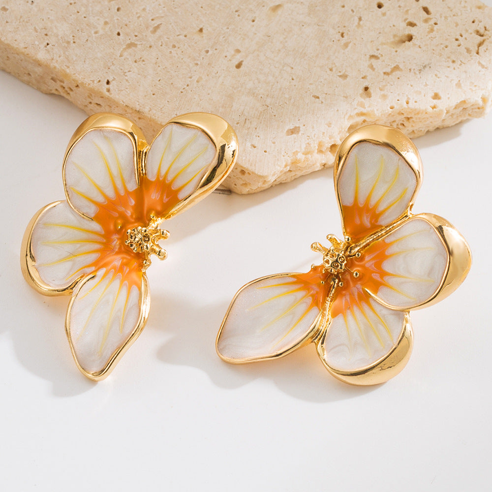 Vintage Baroque Style Floral Earrings Fashionable Summer Accessories