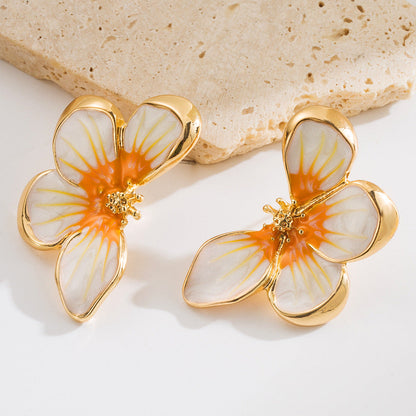 Vintage Baroque Style Floral Earrings Fashionable Summer Accessories