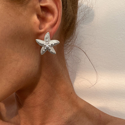 Starfish And Shell Earrings Natural Alloy Ocean Style