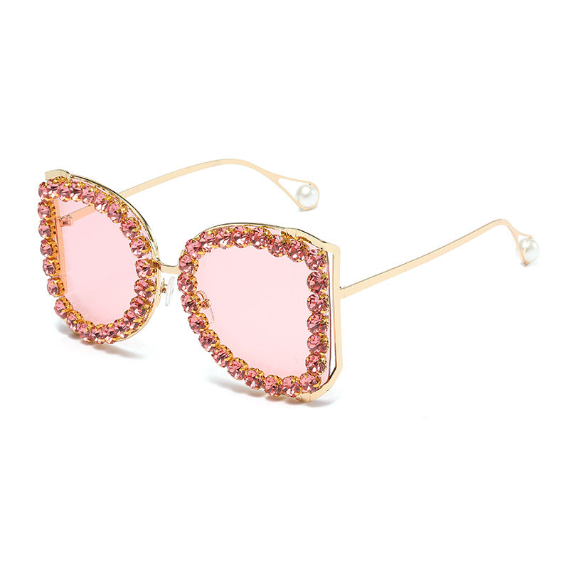 Trendy Oversized Luxury Rhinestone Sunglasses for Women