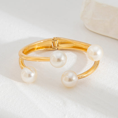 Asymmetrical Gold Spring Bracelet Set Trendy Ins Style