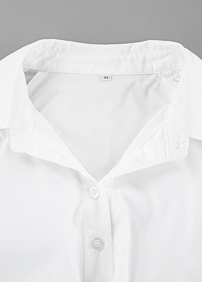Cropped Balloon Sleeve Shirt In Crisp Fabric