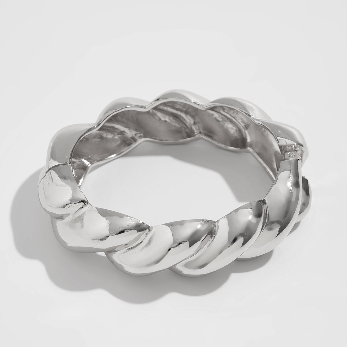 Artistic Curved Edge Alloy Bracelet Set with Irregular Design