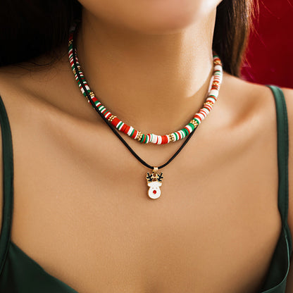 Christmas Snowman Choker Necklace for Women