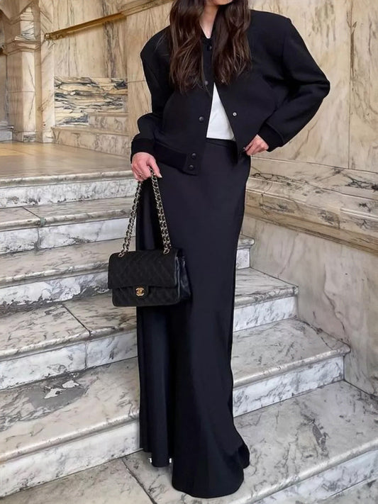 Mermaid Tail Satin Maxi Skirt Elegant Street Style