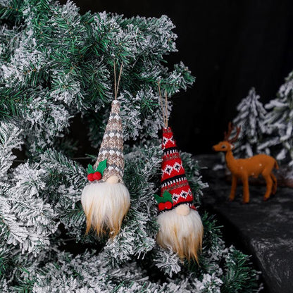 Christmas Ornaments Christmas Tree Pendant Small Hanging Knitted Luminous Faceless Doll Doll Dwarf