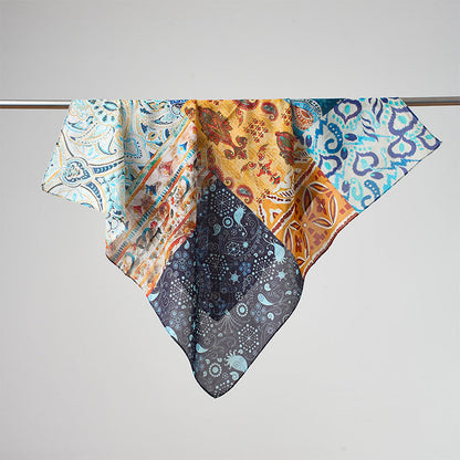 Flower Print Breathable Soft Silk Scarf
