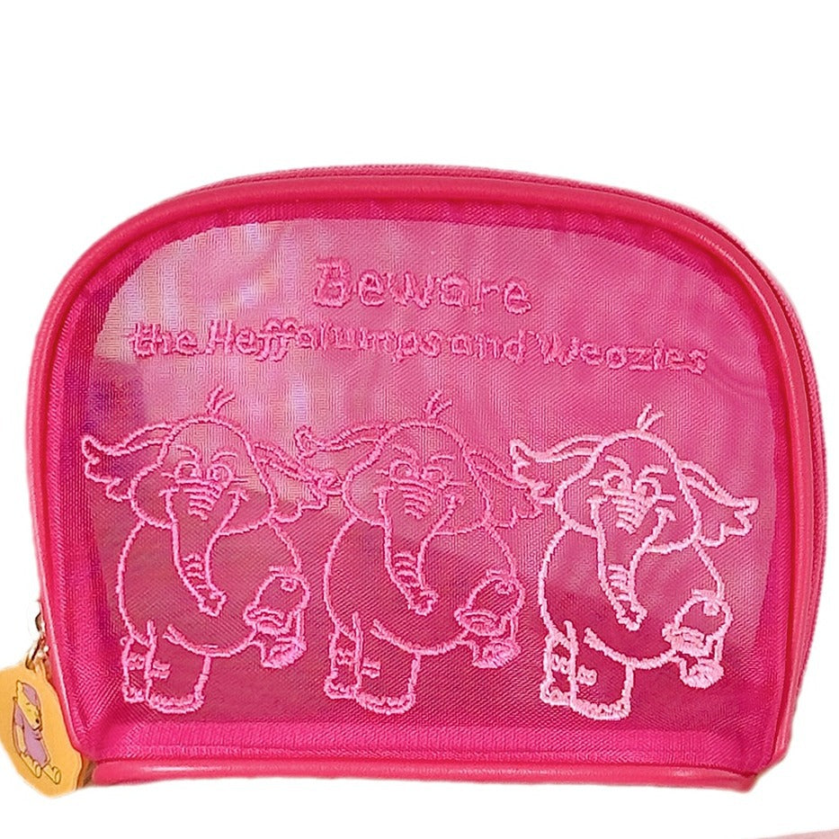 Pink Elephant Mesh Travel Storage Bag Cute Toiletry Organizer