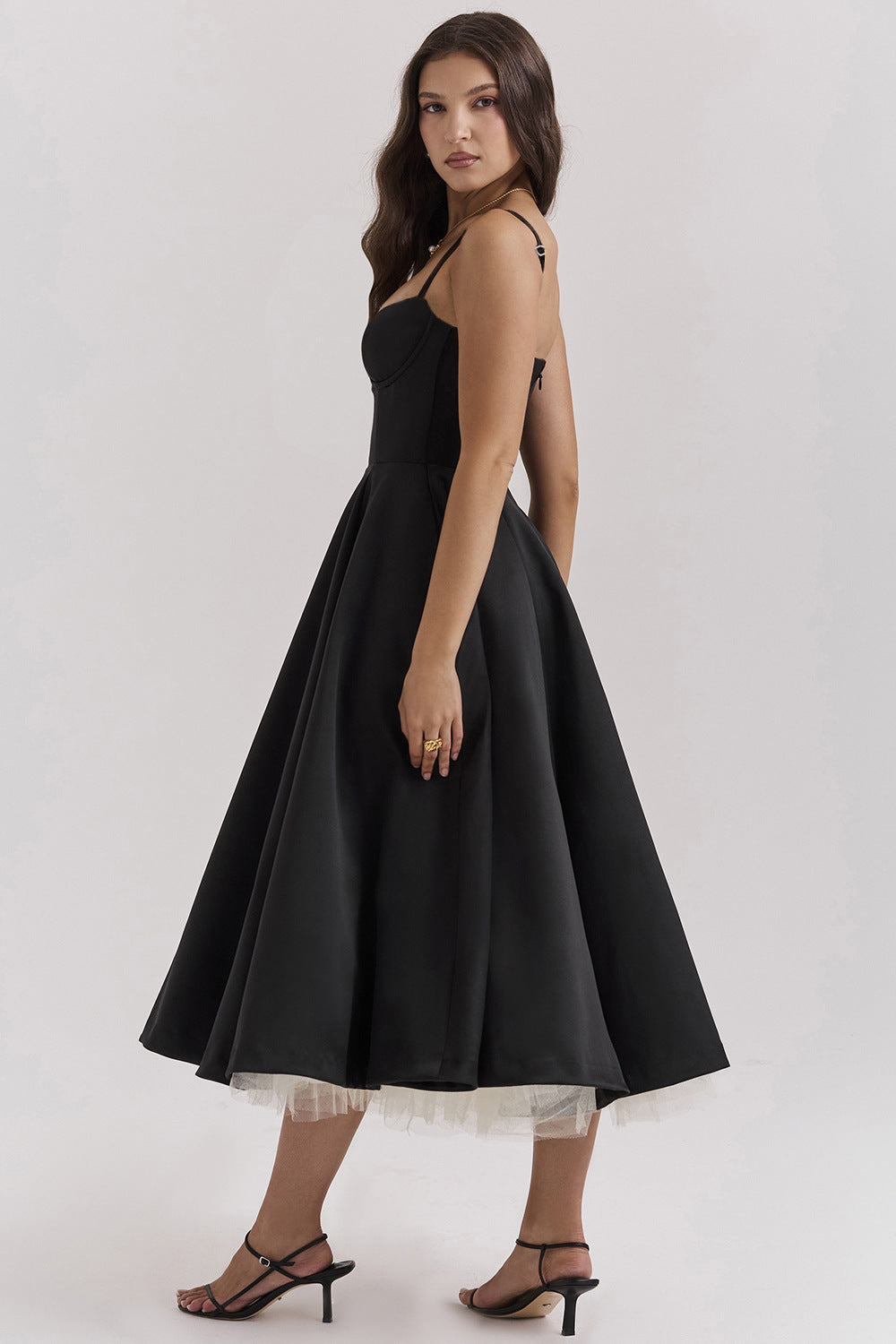 Layered Sweet Spaghetti Puffy Party Dress