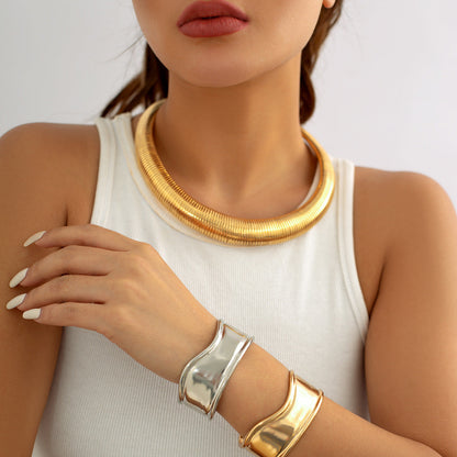 Punk Style Geometric Metal Choker Necklace