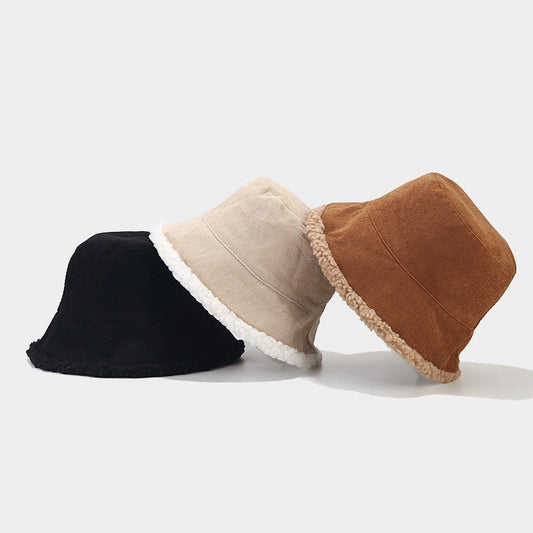 Vintage Corduroy Reversible Warm Bucket Hat