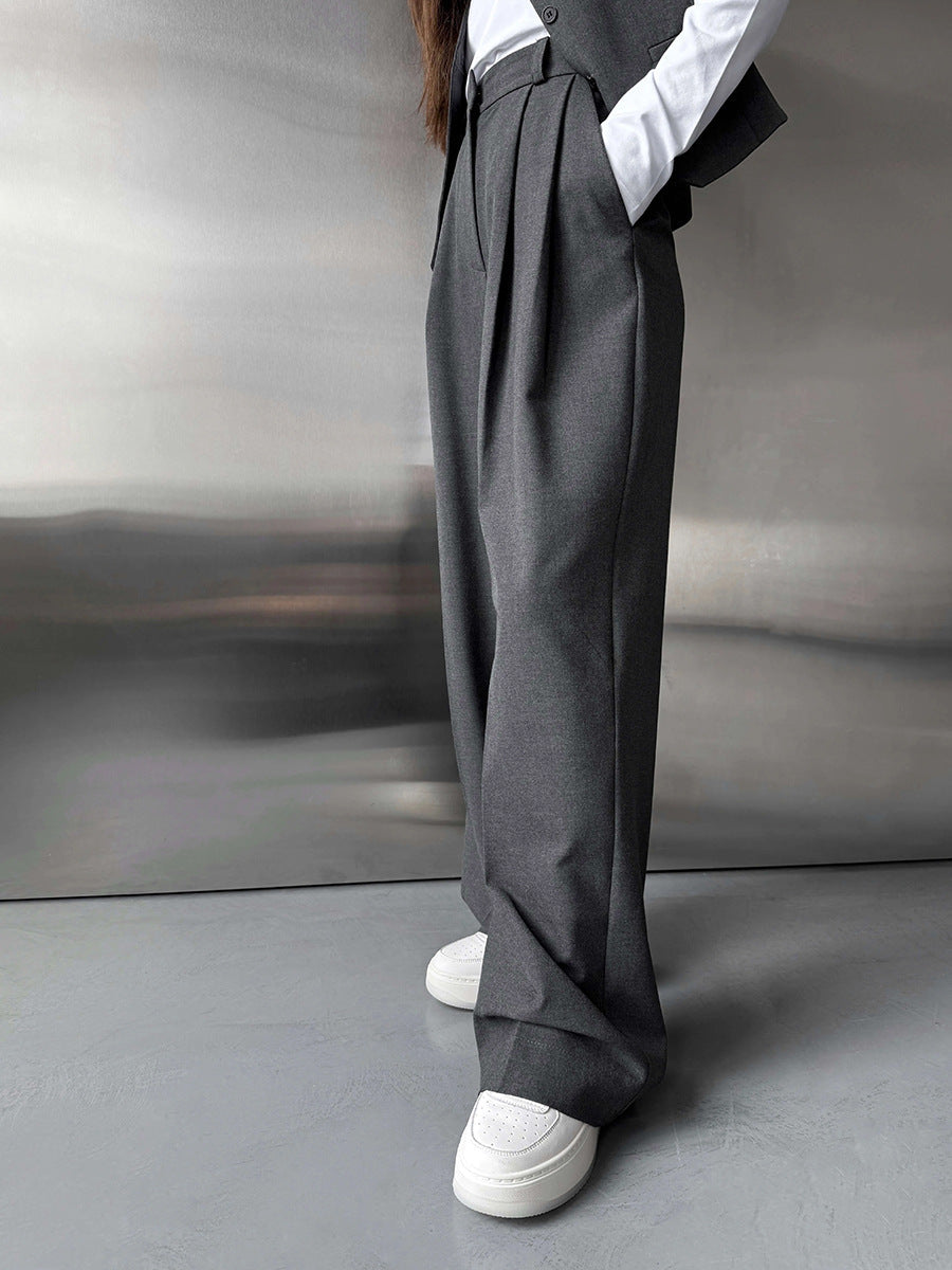 Wide-Leg Trousers Comfortable Office Pants