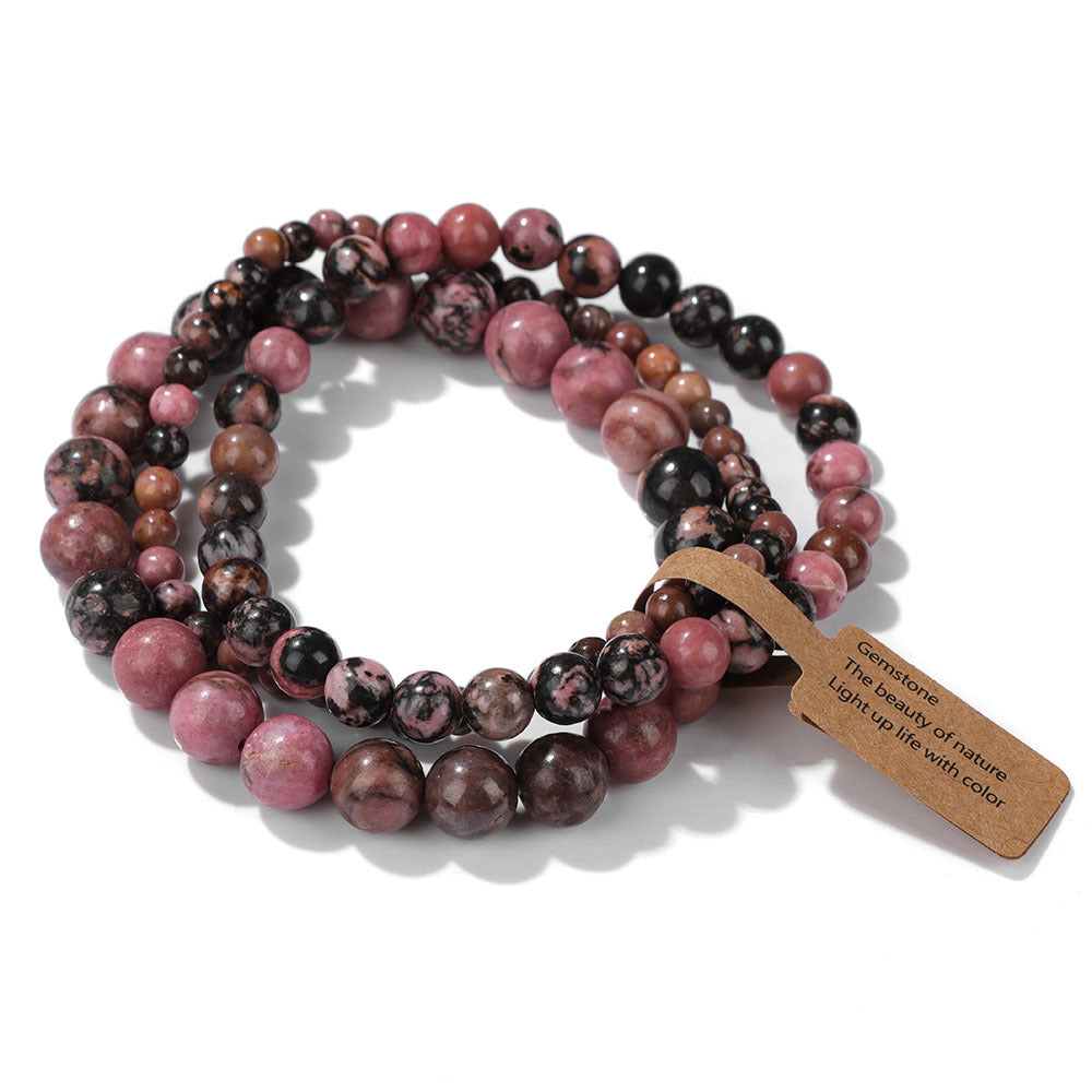 3Pcs Simple Stretch Beaded Bracelet Set