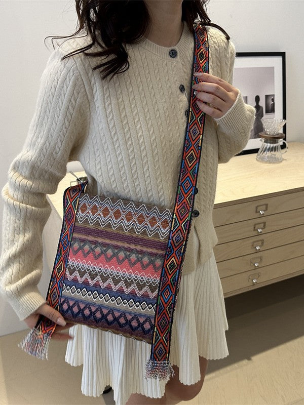 Vintage Ethnic Style Fringe Shoulder Bag Casual Tote